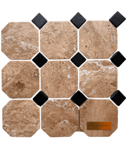 Cleo yellow travertin / black marble