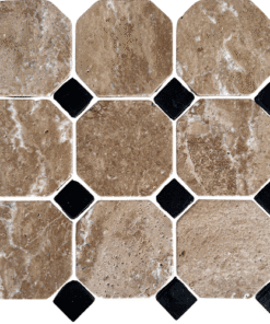 Cleo yellow travertin / black marble