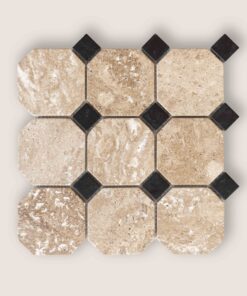 Cleo yellow travertin / black marble