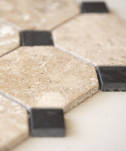 Cleo yellow travertin / black marble - Afbeelding 4
