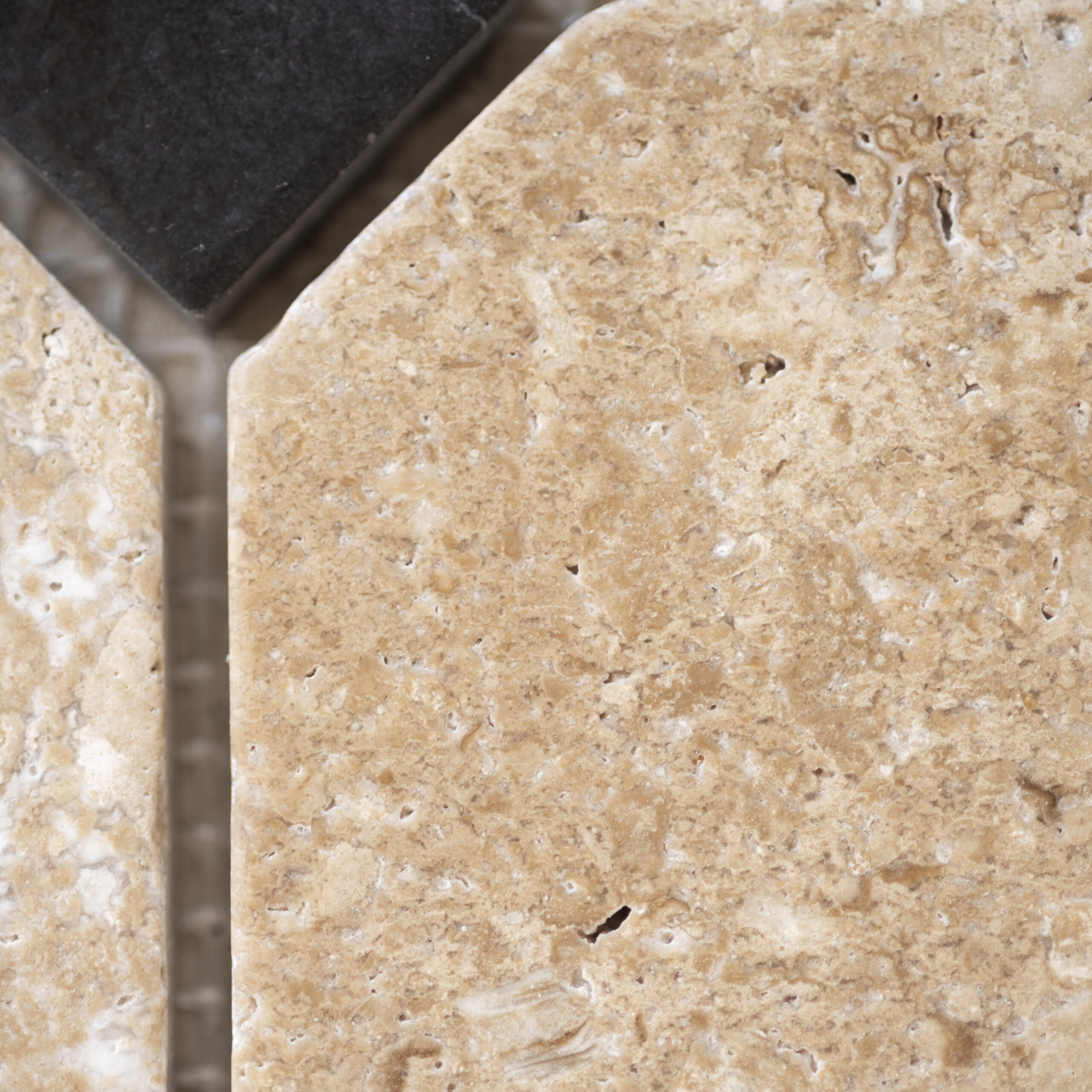 Cleo yellow travertin / black marble - Afbeelding 3